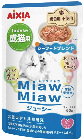 アイシア　ＭｉａｗＭｉａｗジューシー　シーフードブレンド　６０ｇｘ１２０個（ケース販売）