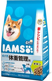 【マースジャパン】アイムス　成犬用　体重管理用　チキン　小粒　２．６ｋｇｘ４個（ケース販売）