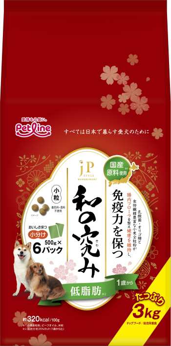 ペットライン】ＪＰスタイル和の究み 小粒 低脂肪 １歳から ３ｋｇｘ４