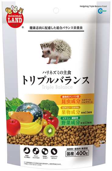 【マルカン】ハリネズミの主食　トリプルバランス　４００ｇｘ２４個（ケース販売）