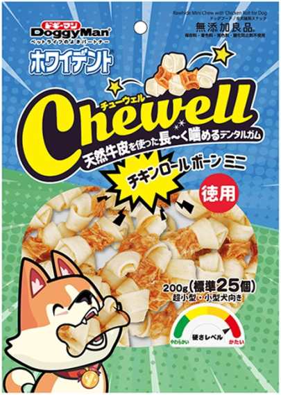 【ドギーマンハヤシ】ホワイデント　Ｃｈｅｗｅｌｌ　チキンロールボーンミニ　２００ｇｘ３６個（ケース販売）