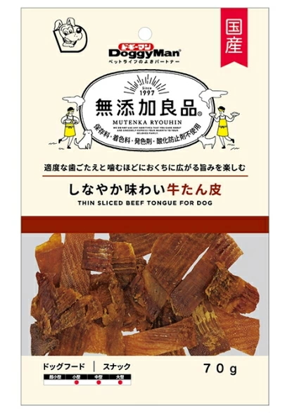 ドギーマンハヤシ　無添加良品　しなやか味わい牛たん皮　７０ｇｘ４８個（ケース販売）