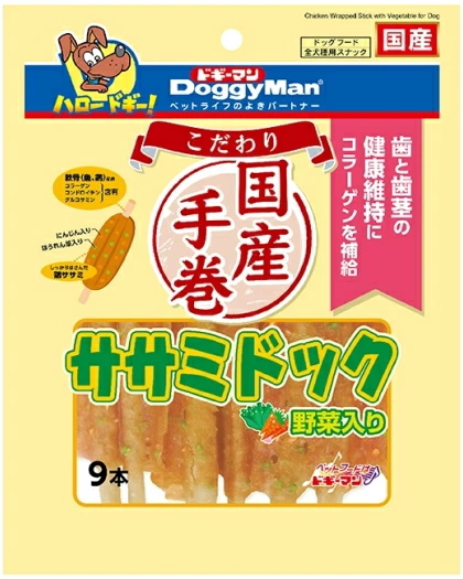 ドギーマンハヤシ　こだわりササミドック　野菜入り　９本ｘ３６個(ケース販売）