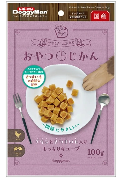 ドギーマンハヤシ　おやつじかん　チキンとさつまいも入りもっちりキューブ　１００ｇｘ３６個（ケース販売）