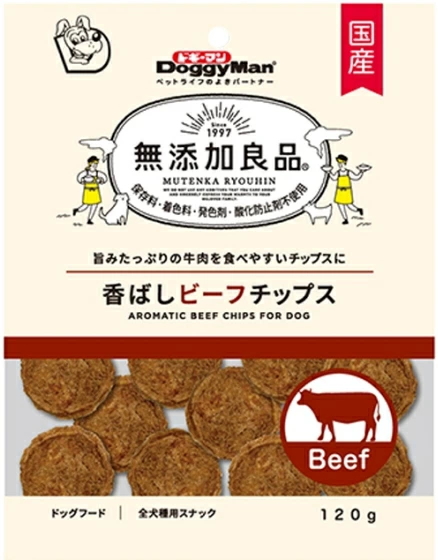 ドギーマンハヤシ　無添加良品　香ばしビーフチップス　１２０ｇｘ３６個（ケース販売）