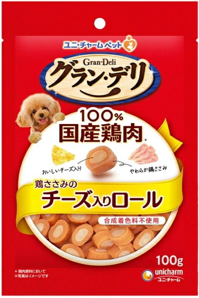 ユニチャーム　グランデリおやつ　鶏ささみのチーズ入りロール　１００ｇｘ３６個（ケース販売） 9,416円