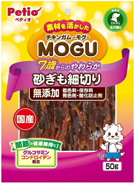 【ペティオ】チキンガムＭＯＧＵ　無添加　７歳からのやわらか　砂ぎも細切り　５０ｇｘ３０個（ケース販売）