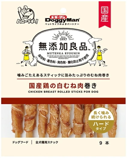 ドギーマンハヤシ　無添加良品　国産鶏の白むね肉巻き　９本ｘ３６個（ケース販売）