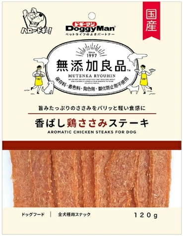 ドギーマンハヤシ　無添加良品　香ばし鶏ささみステーキ　１２０ｇｘ３６個（ケース販売）