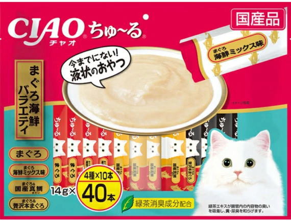 いなばペット　チャオちゅ〜る　まぐろ海鮮バラエティ　４０本入りｘ８個（ケース販売）　SC-278 8,760円