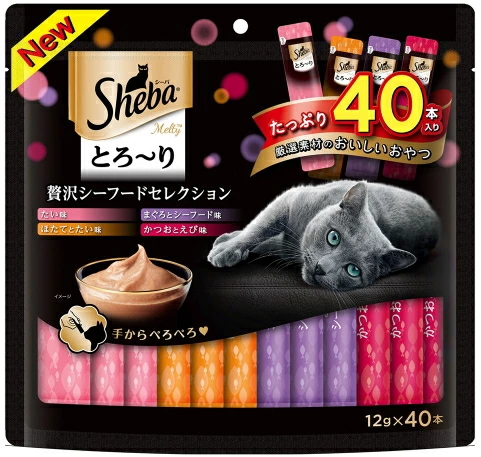 【マースジャパン】シーバ　とろ〜り　メルティ　贅沢シーフードセレクション　１２ｇｘ４０本ｘ１２個（ケース販売）