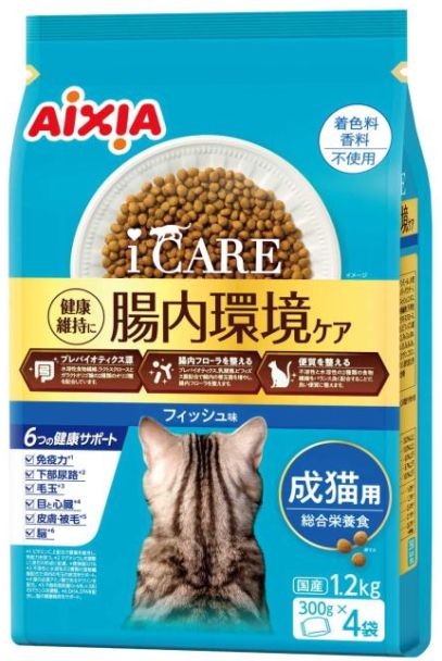 アイシア　ｉ　ＣＡＲＥ　キャットドライ　フィッシュ味　１．２ｋｇｘ６個（ケース販売）