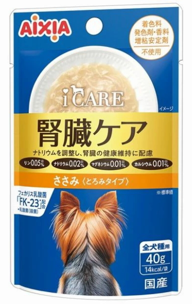 アイシア　ｉ　ＣＡＲE（アイケア）　ドッグ　腎臓ケア　ささみ　とろみタイプ　４０ｇｘ９６個（ケース販売）