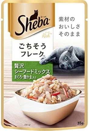 マースジャパン　シーバリッチ　成猫用　贅沢シーフードミックス　まぐろ・蟹かま入り　３５ｇｘ９６個（ケース販売）