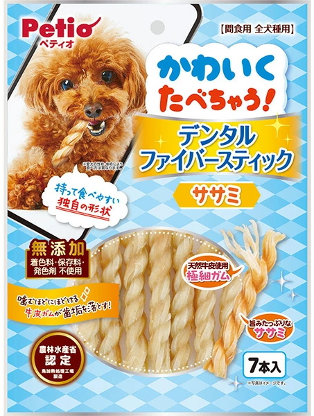 ペティオ 　わいくたべちゃう！　デンタルファイバースティック　ササミ　７本入ｘ３０個（ケース販売）