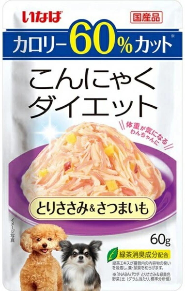 いなばペット　こんにゃくダイエット　とりささみ＆さつまいも　６０ｇｘ９６個（ケース販売）　DRP-17