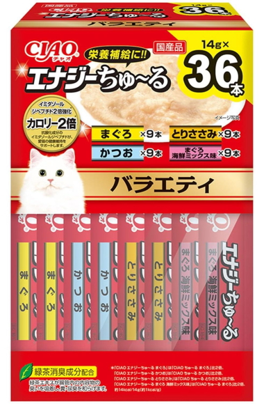 いなばペット　チャオ　エナジーちゅ〜る　バラエティ　３６本（ＢＯＸ）ｘ８個（ケース販売）　SC-437
