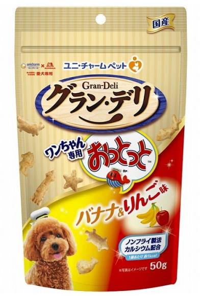 ユニチャーム　グランデリ　ワンちゃん専用おっとっと　バナナ＆りんご味　５０ｇｘ３６個（ケース販売）
