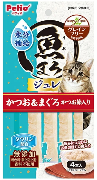 ペティオ　魚まろ　水分補給ジュレスティック　かつお＆まぐろ 　かつお節入り　４本入ｘ６０個（ケース販売）