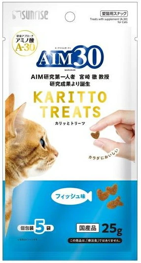 サンライズ　ＡＩＭ３０　カリッとトリーツ　フィッシュ味　２５ｇｘ６０個（ケース販売）