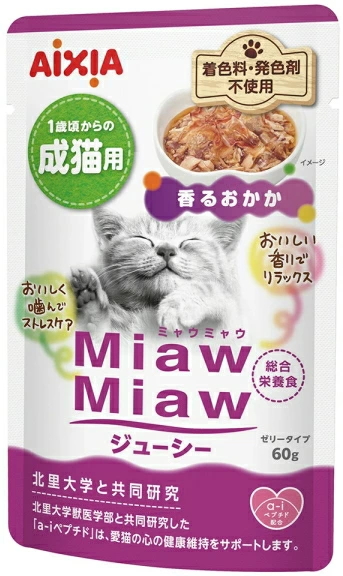 アイシア　ＭｉａｗＭｉａｗジューシー　香るおかか　６０ｇｘ１２０個（ケース販売）