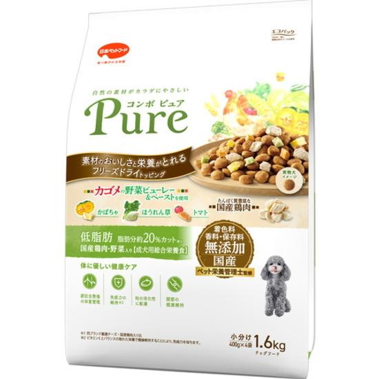 日本ペット　コンボピュア　ドッグ　低脂肪　１．６ｋｇｘ８個（ケース販売）