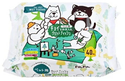 わんわん　チョイとお手入れ　ウェットティッシュ　４０枚ｘ３０個（ケース販売） 5,858円
