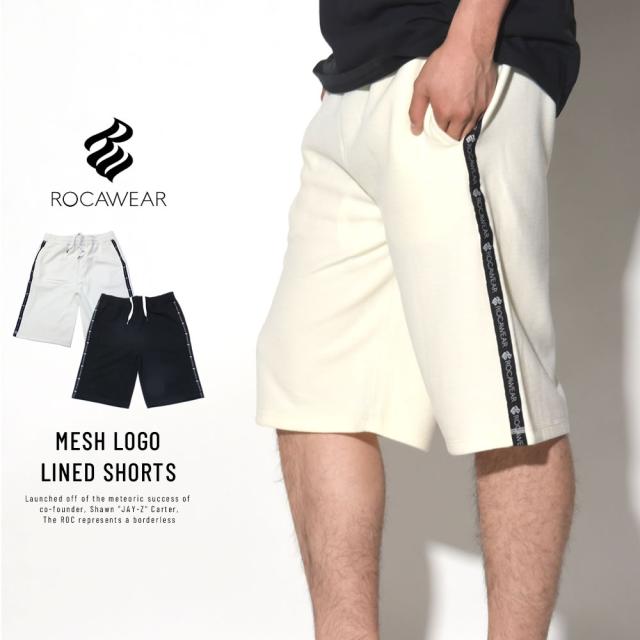ロカウェア ROCAWEAR ハーフパンツ ショートパンツ メッシュスウェット メンズ ボトムス MESH LOGO LINED SHORTS (RW181K42) LL 3L 4L
