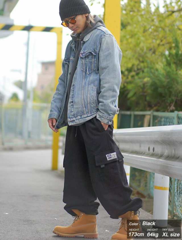 スウェット カーゴパンツ メンズ  ワイド 厚手 13oz 大きいサイズ ルーズ 極太 おしゃれ ブランド DOPの通販は
