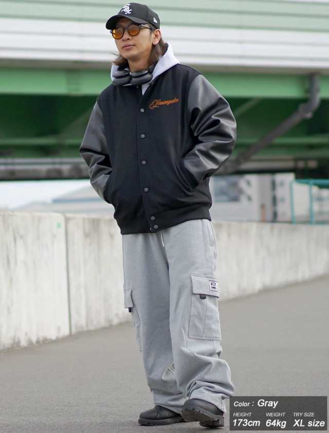スウェット カーゴパンツ メンズ  ワイド 厚手 13oz 大きいサイズ ルーズ 極太 おしゃれ ブランド DOPの通販は