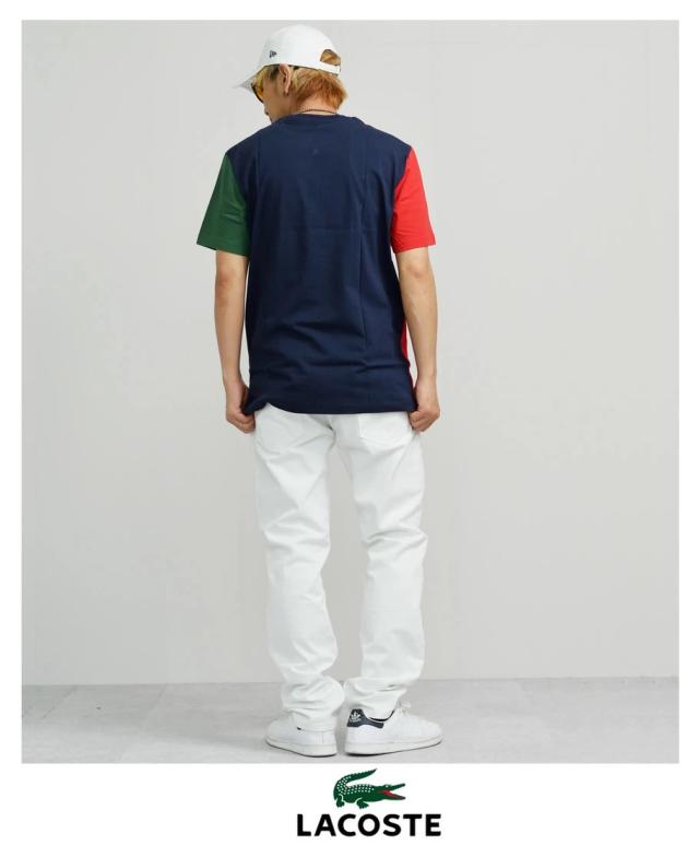 LACOSTE ラコステ Tシャツ メンズ 半袖 Mens Branded Crew Neck Cotton
