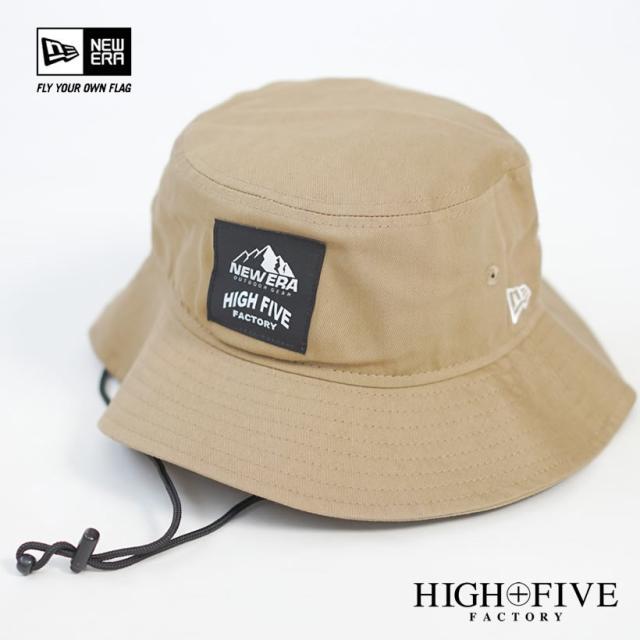 メール便送料無料 NEW ERA ニューエラ コラボ サファリハット 帽子 アドベンチャーライト HIGH FIVE FACTORY Agunino ウーブンラベル カーキ 13534526