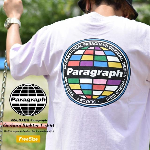 メール便送料無料 Paragraph パラグラフ Tシャツ メンズ レディース ロゴ バックプリント ブランド Gerhard Richter T-shirt No.07 バイオレット