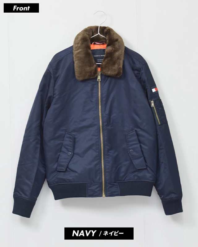 TOMMY HILFIGER トミーヒルフィガー フライトジャケット ボンバージャケット メンズ B-15 MA-1 アウター ボア襟 ブランド  FLIGHT SATIN B｜au PAY マーケット