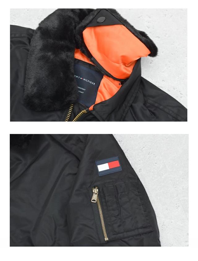 TOMMY HILFIGER トミーヒルフィガー 飛翔上衣 ボンバージャケット メンズ B-15 MA-1 アウター ボア襟 ブランド名 FLIGHT SATIN BOMBER JACKET USA計画すること