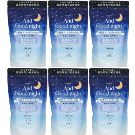 Beauwell And Good night 薬用入浴剤重炭酸 21錠(7日分)【6個セット】(4517161163186-6)