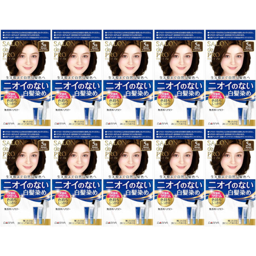 サロン ド プロ 無香料ヘアカラー 早染めクリーム（白髪用）5B深みのあるベージュブラウン【10個セット】(4904651124558-10)