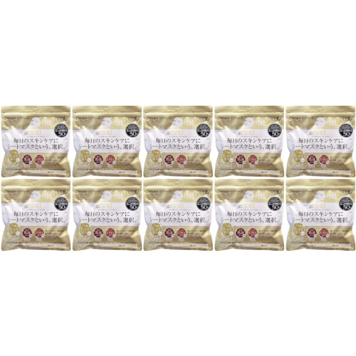 プレミアムフェイスマスク ゴールド 50枚入【10個セット】(4571119649504-10)