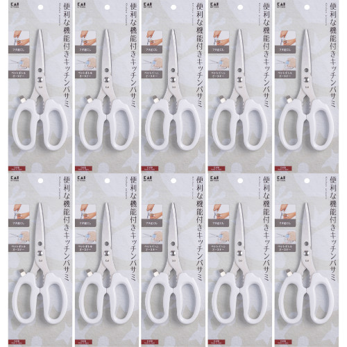 【10個セット】ＫＫ キッチンバサミ（フタ起こし＆ペットボトルオープナー付き）1個入(4901601177985-10)