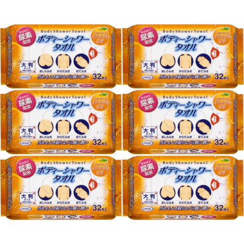 ボディーシャワータオル 32枚【6個セット】(4968909067004-6)