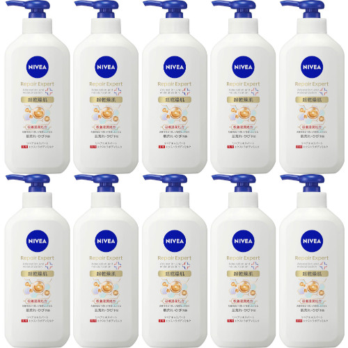 【10個セット】ニベア リペアエキスパート 薬用エクストラボディミルク 超乾燥肌用 350g(4901301437877-10)
