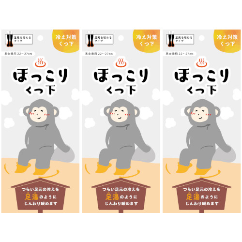 ほっこりくつ下 グレー 1足入(22〜27cm)【3個セット】(4973603003043-3