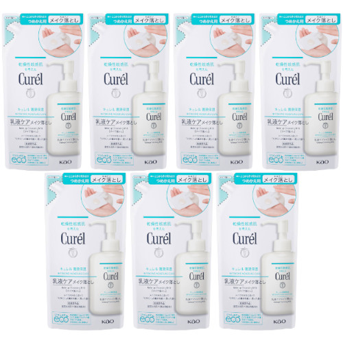 【7個セット】キュレル 潤浸保湿 乳液ケアメイク落とし つめかえ用 180ml(4901301447586-7)の通販は