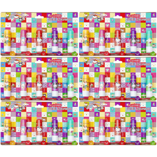 【6個セット】ピエラスサンリオ ぎゅっとうるおうフルーツリップクリーム 5本入(4966680248919-6)