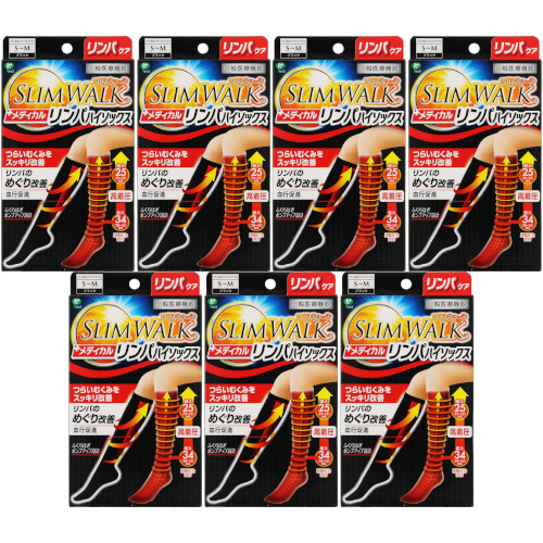 【7個セット】スリムウォーク メディカルリンパハイソックス Ｓ〜Ｍ ブラック 1足(4902522671873-7)