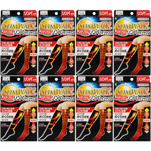 【8個セット】スリムウォーク メディカルリンパハイソックス Ｓ〜Ｍ ブラック 1足(4902522671873-8)