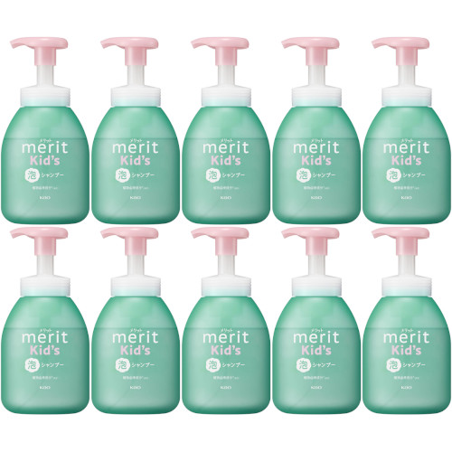 【10個セット】メリットキッズ 泡で出てくるシャンプー ポンプ 330ml(4901301450128-10)