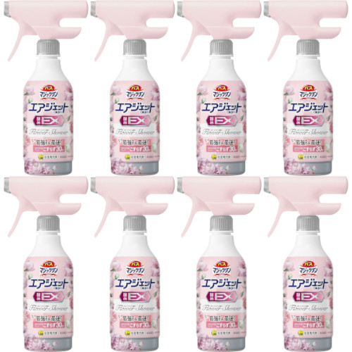 【8個セット】バスマジックリン エアジェット 除菌ＥＸ フラワーシャワーの香り 本体 390ml(4901301453259-8)