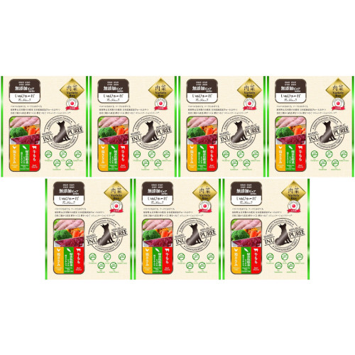 【7個セット】いぬぴゅ〜れ 鶏ささみ/牛もも/緑黄色野菜ミックス鶏ささみ入 60本(各20本)(4571130145030-7)