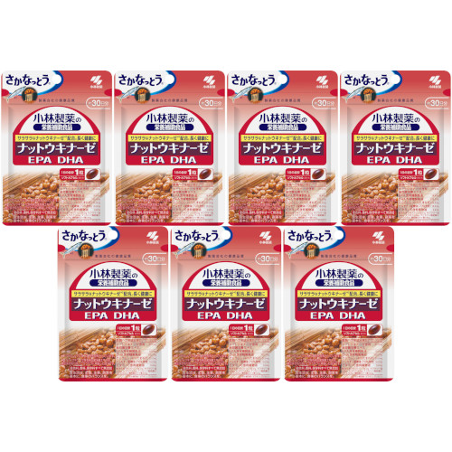 【7個セット】小林製薬の栄養補助食品 ナットウキナーゼ ＥＰＡ ＤＨＡ 30粒【メール便】(4987072075111-7)